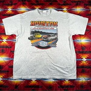 Nascar Houston Motorsport Park T-Shirt Y2K Size XL Gray NHRA Racing Cars Drag